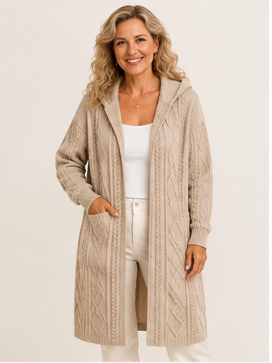 Jelone - Extended Length Hooded Cardigan