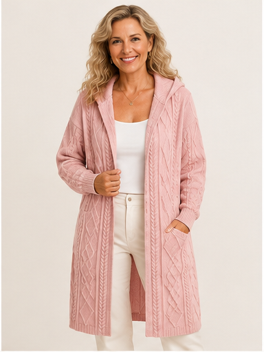 Jelone - Extended Length Hooded Cardigan