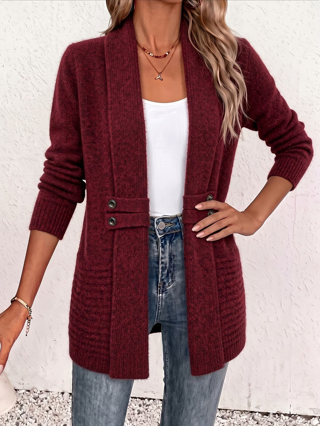 Deanna | Ribbed Open-Front Cardigan