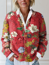 Paloma™ - Women's Vintage Floral Art Print Cardigan