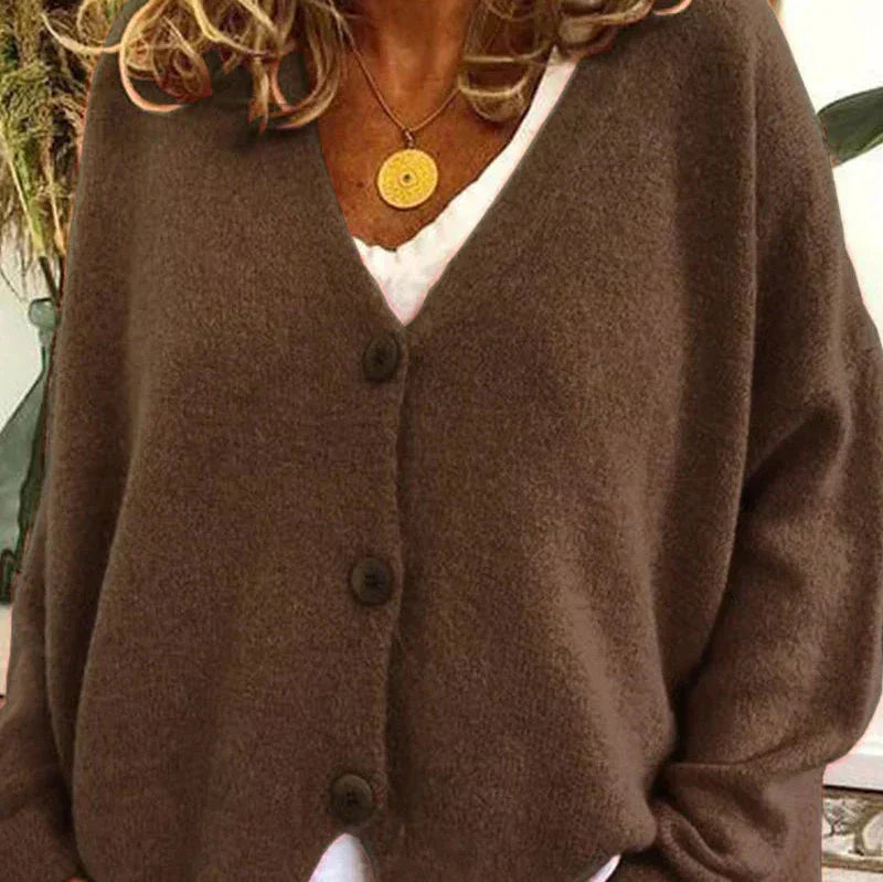 Alicia | Women’s V-Neck Button Cardigan