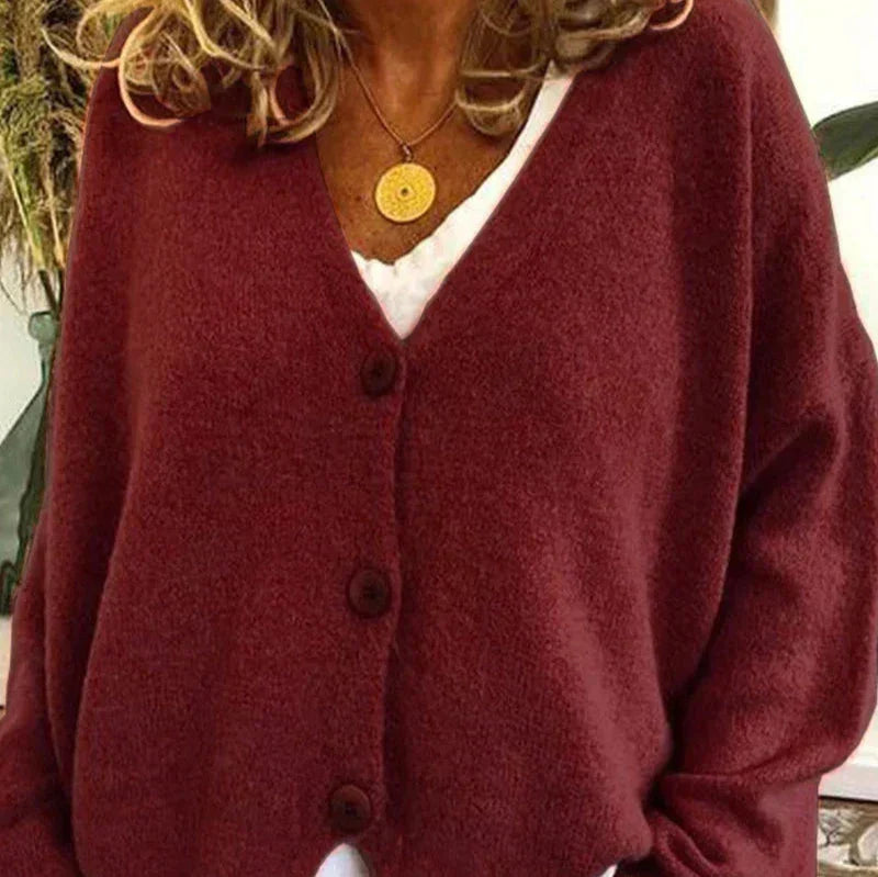 Alicia | Women’s V-Neck Button Cardigan