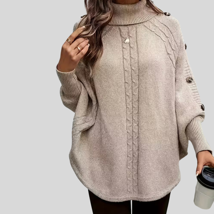 Norelle™ | Cozy High-Neck Cable Knit Sweater