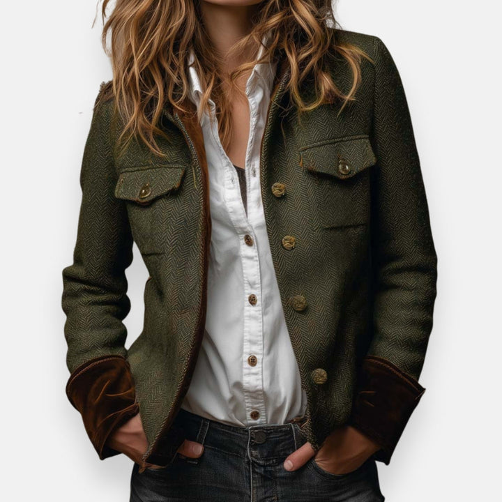 THEODORA | HERRINGBONE TWEED JACKET