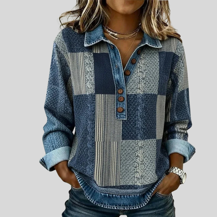 Meridell™ | Color Block Printed Sweatshirt
