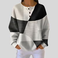 Almira™ | Cozy Waffle Knit Henley Sweatshirt