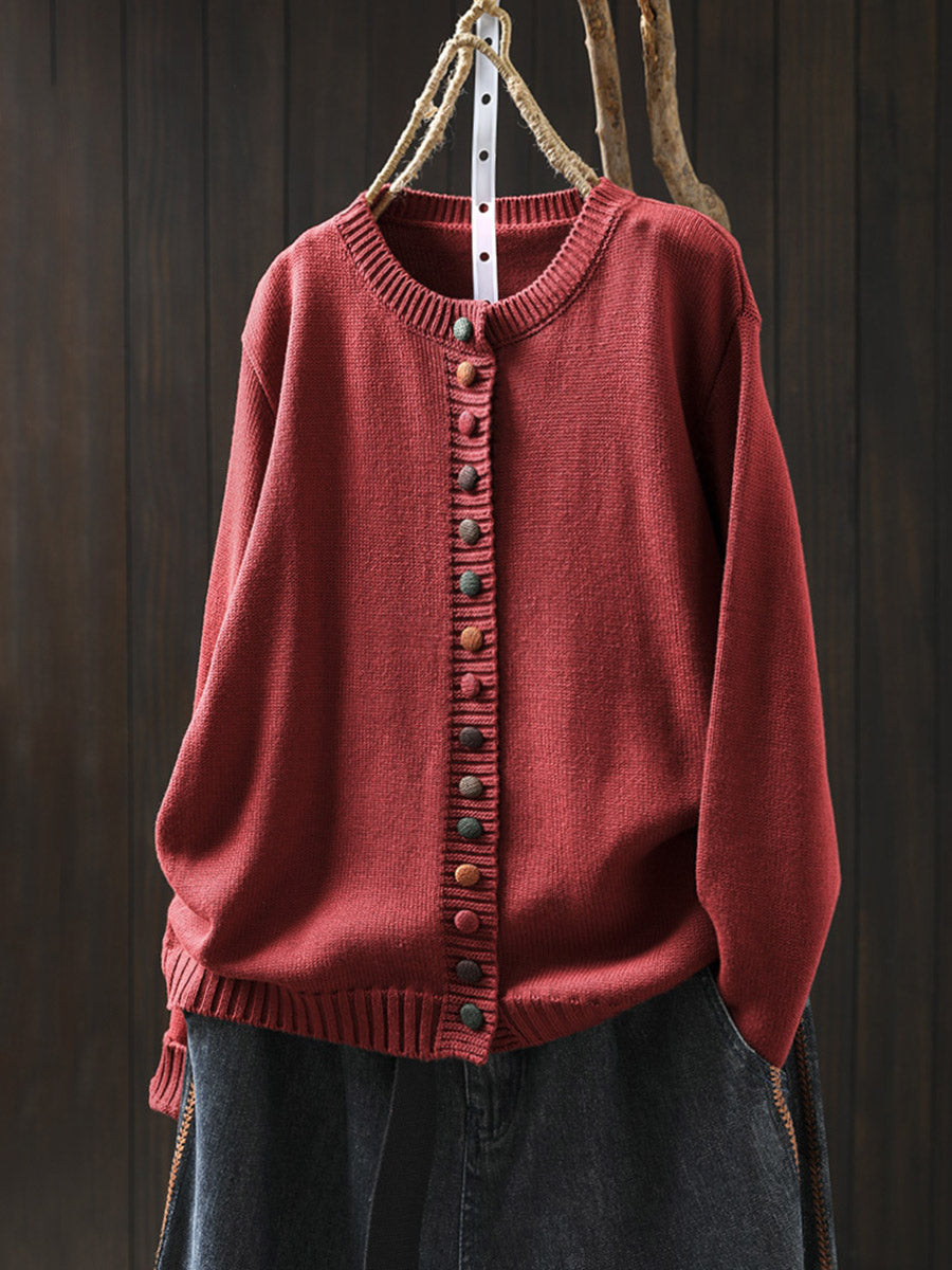 Briar™ Knitted Cardigan With Colorful Buttons