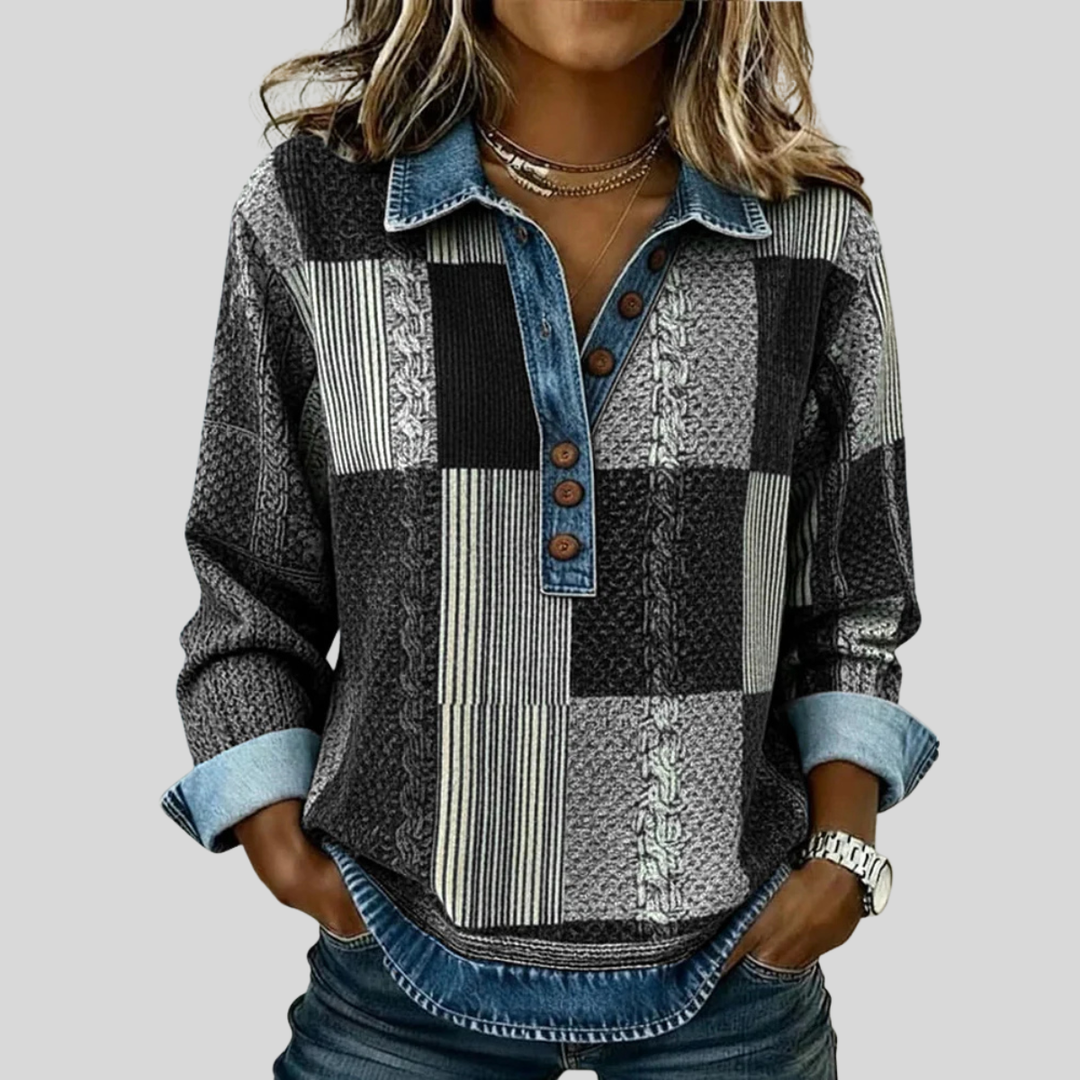 Meridell™ | Color Block Printed Sweatshirt