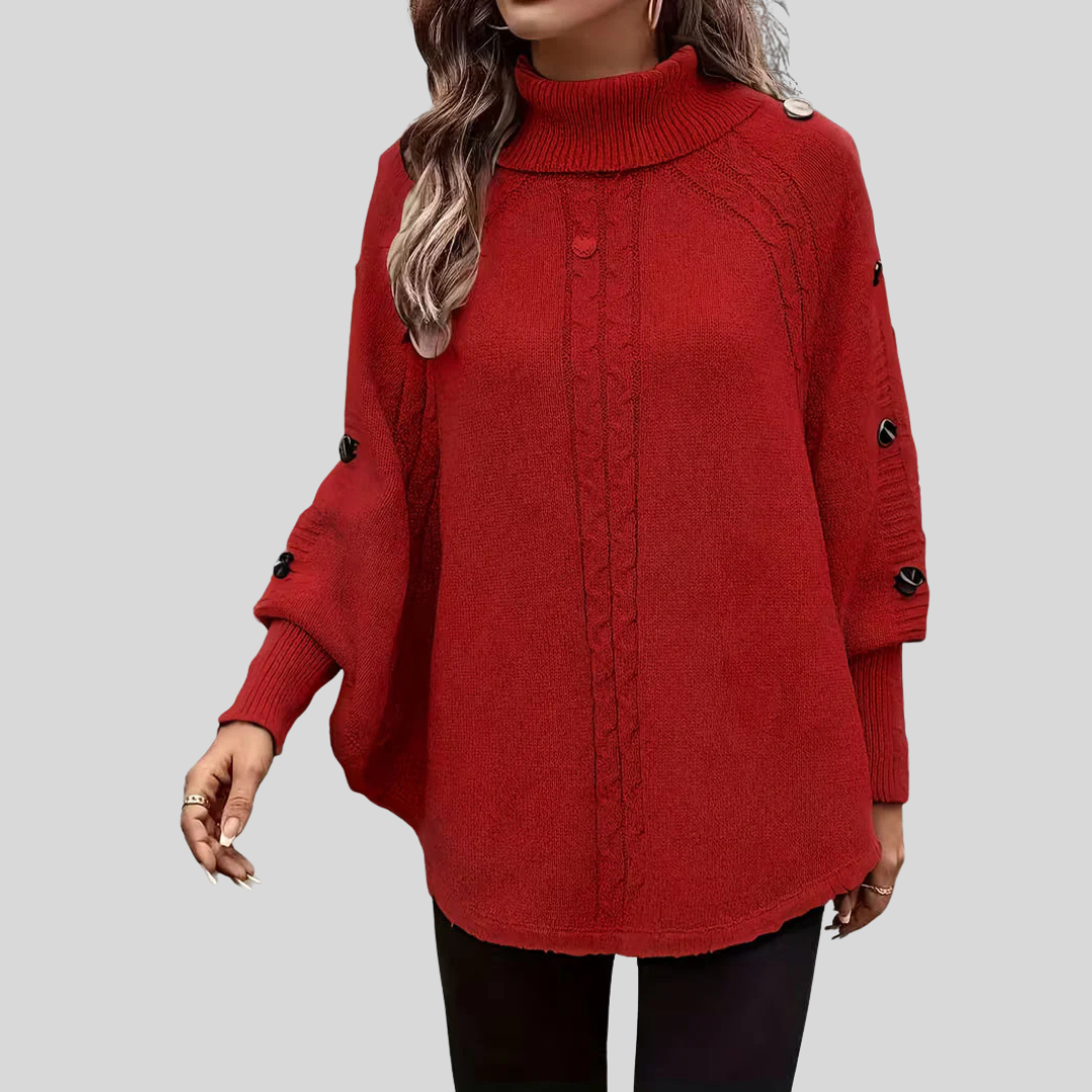 Norelle™ | Cozy High-Neck Cable Knit Sweater