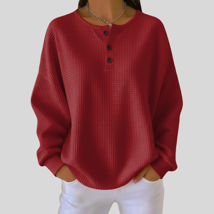 Nessa™ | Relaxed Fit Henley Sweatshirt