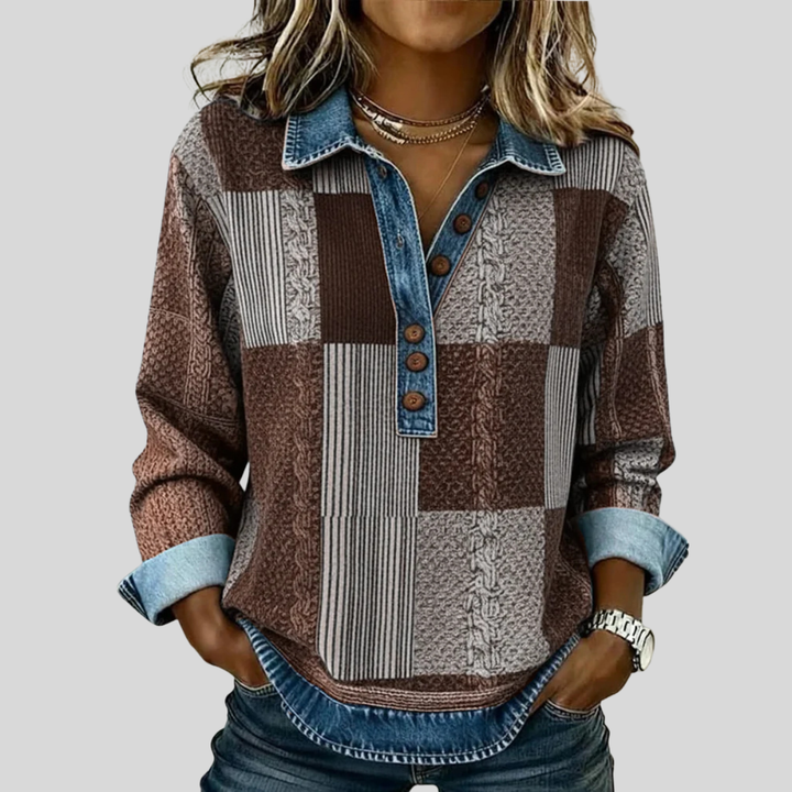 Meridell™ | Color Block Printed Sweatshirt