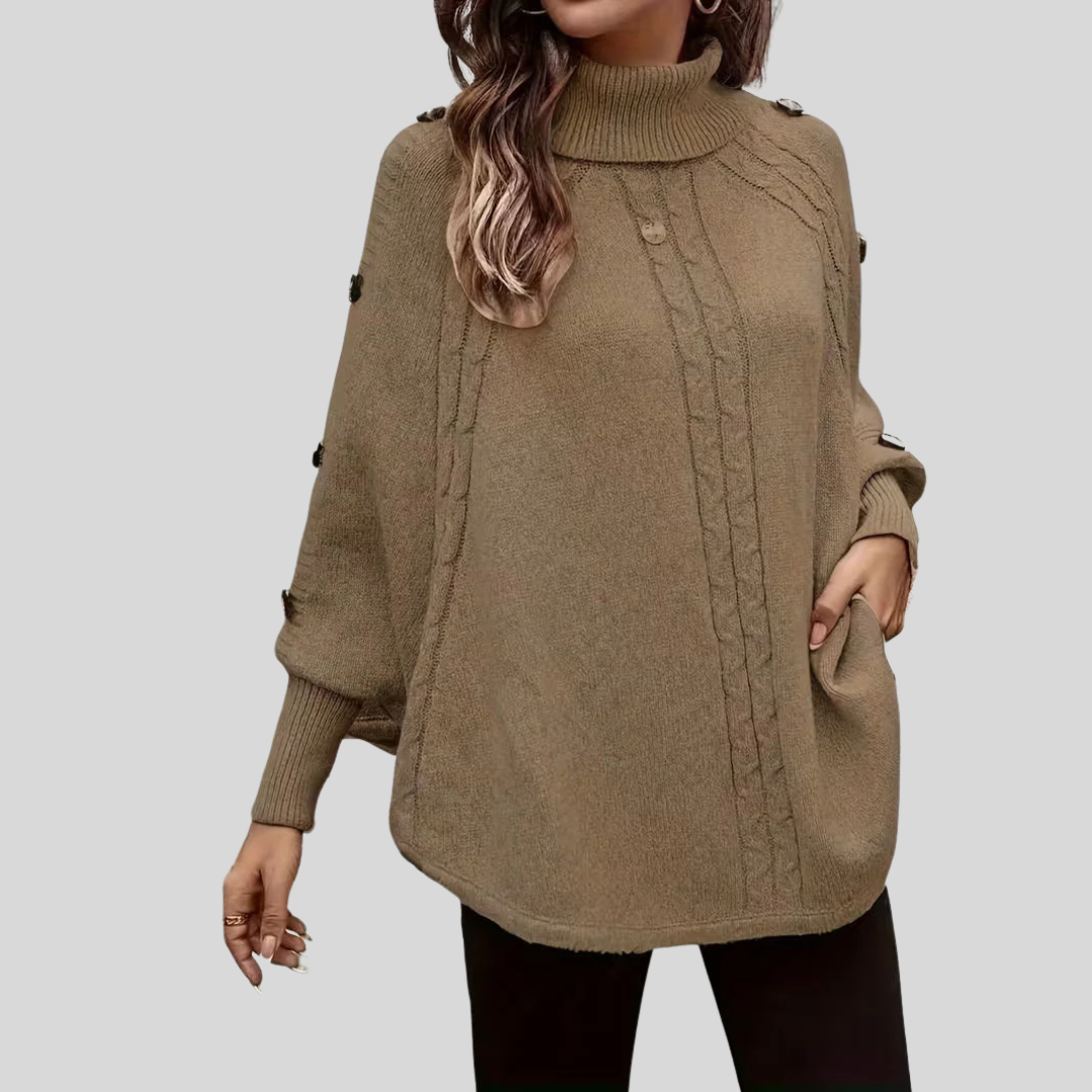 Norelle™ | Cozy High-Neck Cable Knit Sweater