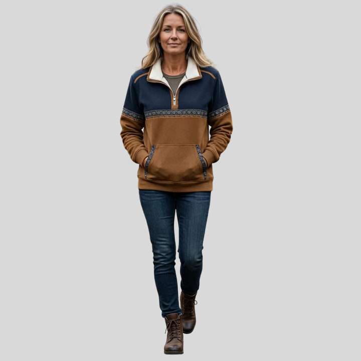Alvette™ Sherpa-Collared Half-Zip Pullover