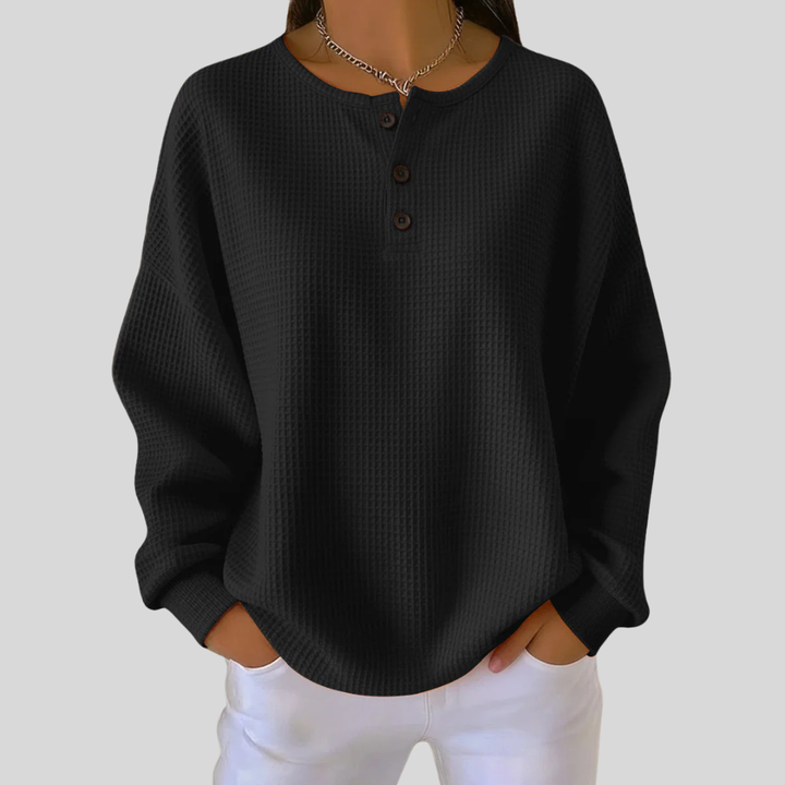 Nessa™ | Relaxed Fit Henley Sweatshirt