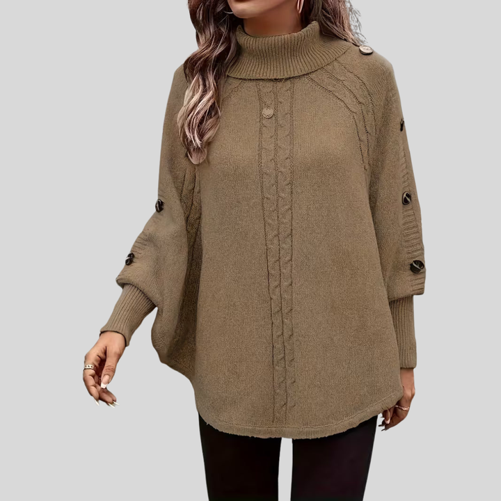 Norelle™ | Cozy High-Neck Cable Knit Sweater