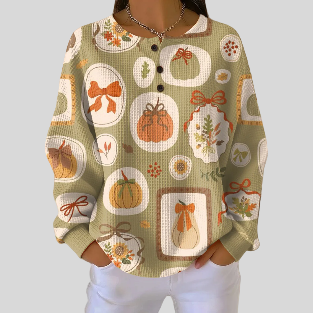 Tawnie™ | Pumpkin & Bow Graphic Sweatshirt