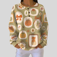 Tawnie™ | Pumpkin & Bow Graphic Sweatshirt