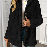 Women's Textured Button-Front Coat Relaxed Fit