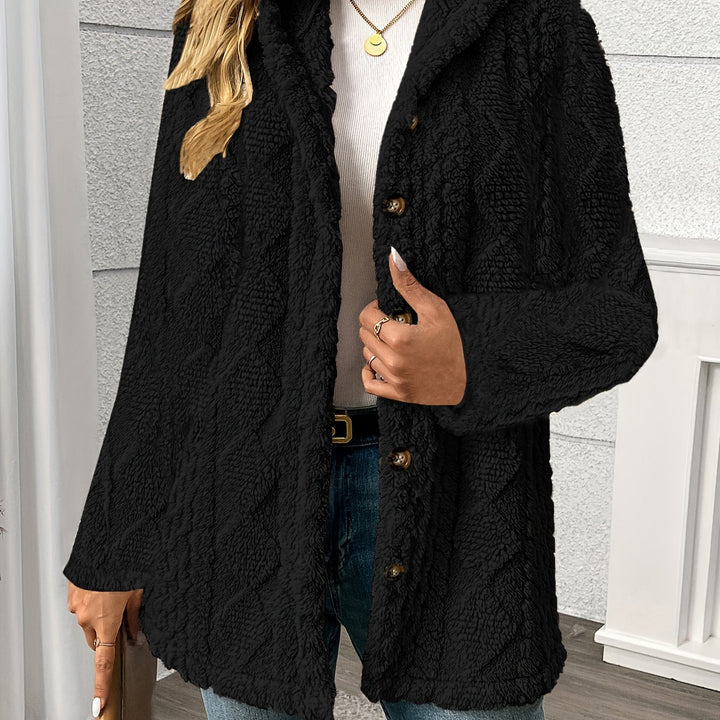 Women's Textured Button-Front Coat Relaxed Fit