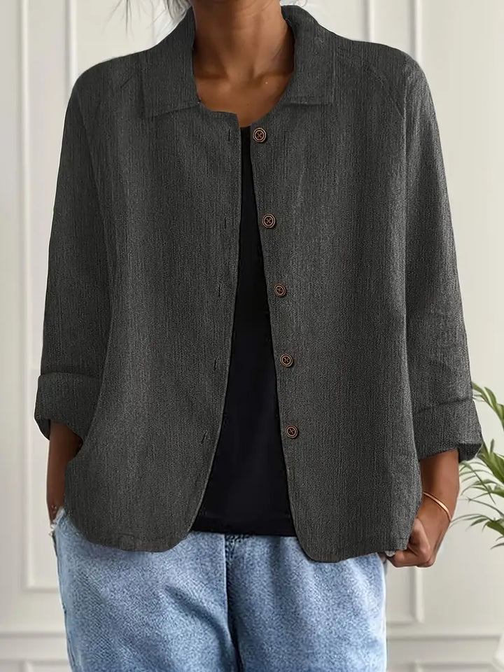 Ella | Women Casual Button Front Lightweight Jacket