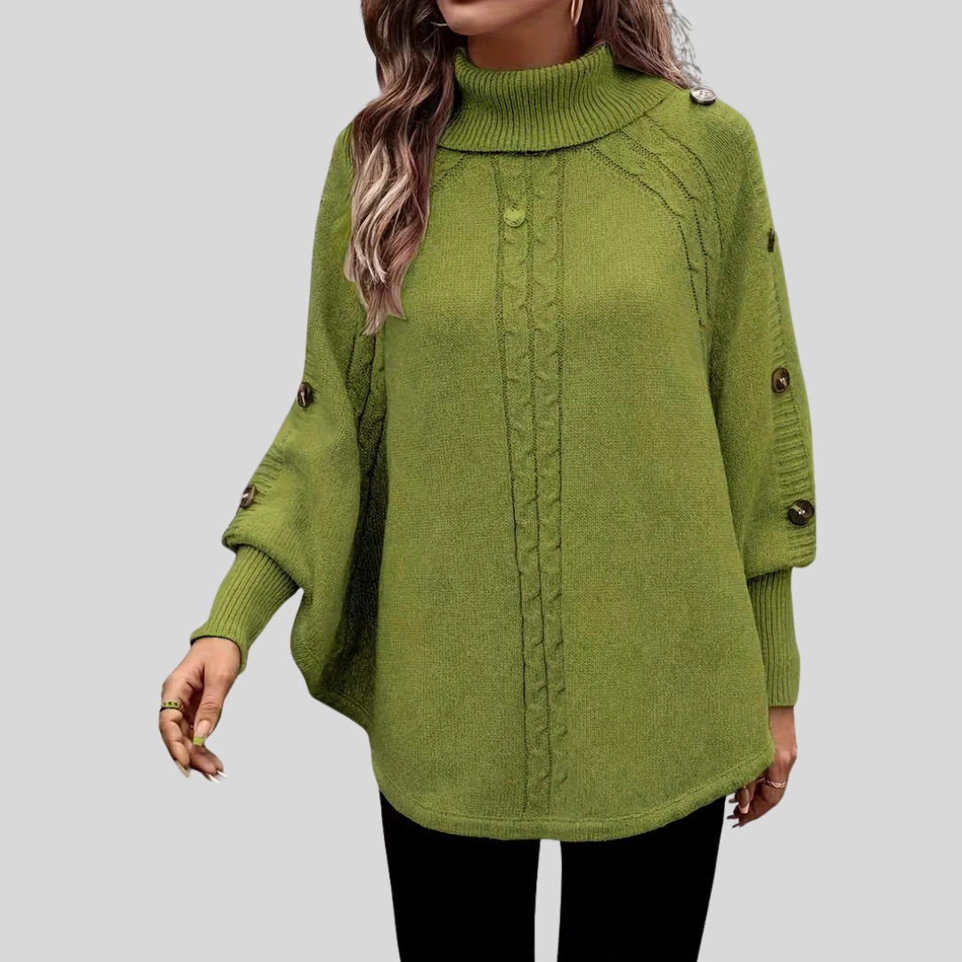 Norelle™ | Cozy High-Neck Cable Knit Sweater