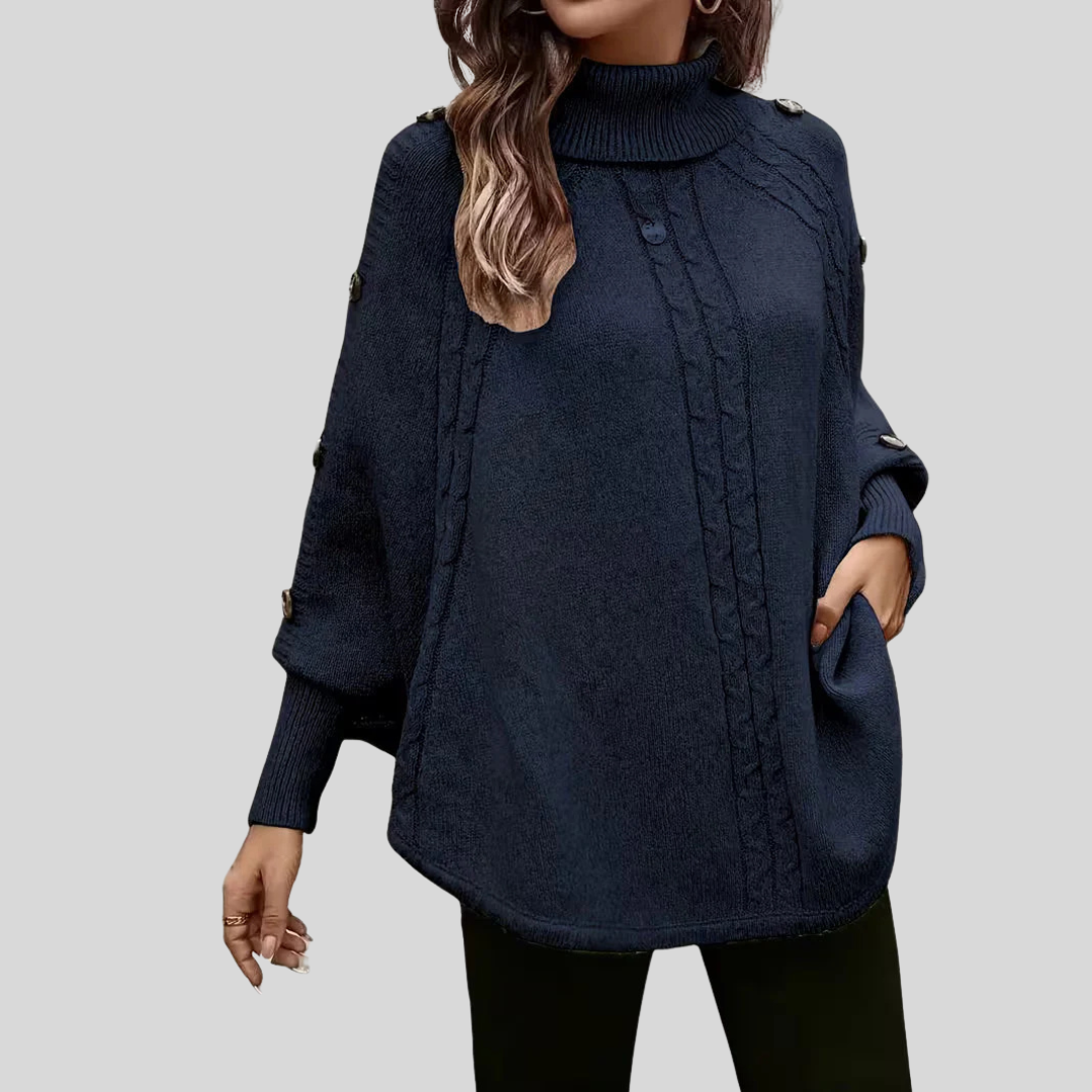 Norelle™ | Cozy High-Neck Cable Knit Sweater
