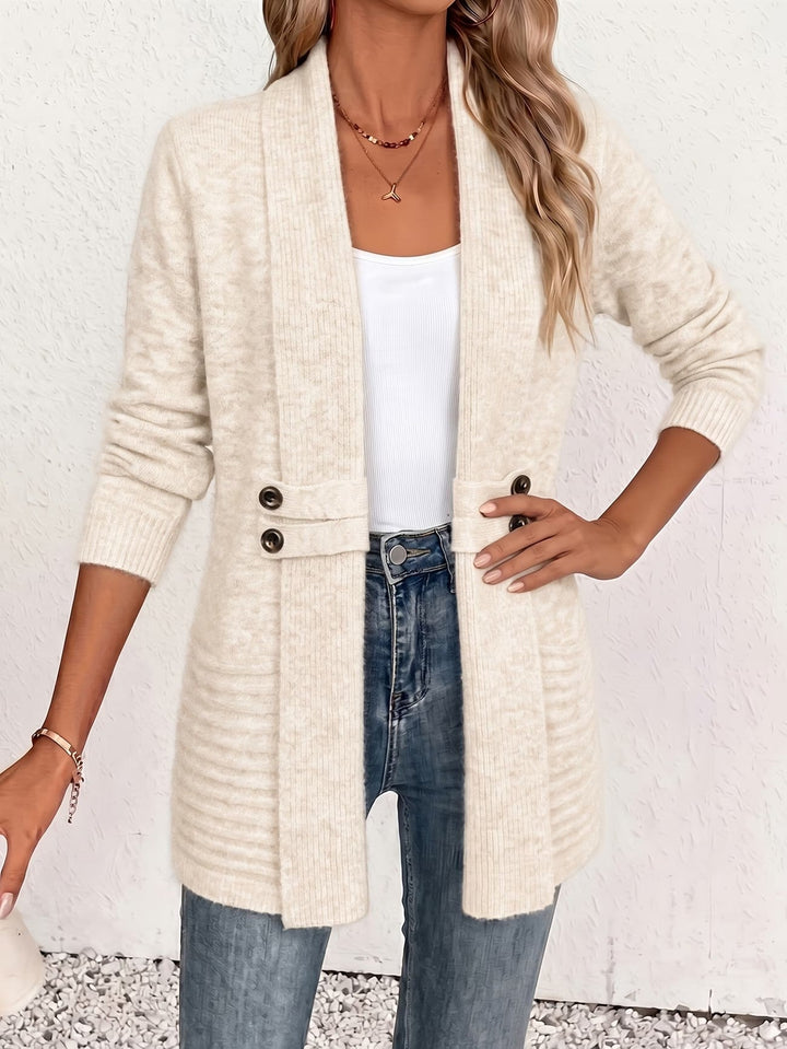 Clementine | Ribbed Button-Tab Cardigan