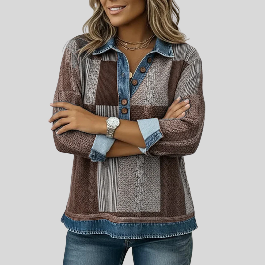 Meridell™ | Color-Blocked Print Sweatshirt