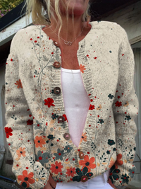 Sabrina™ | Vintage Floral Knit Cardigan