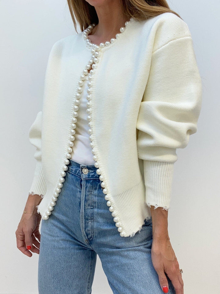 Millen™ - Cardigan with Pearls and Rips