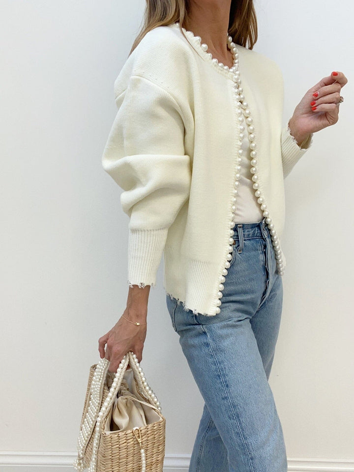 Millen™ - Cardigan with Pearls and Rips
