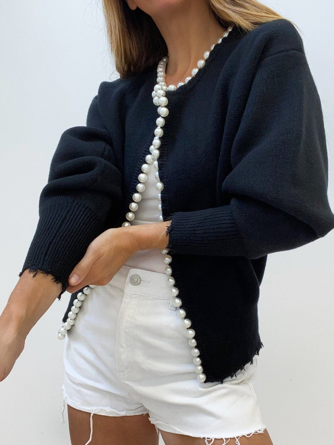 Millen™ - Cardigan with Pearls and Rips