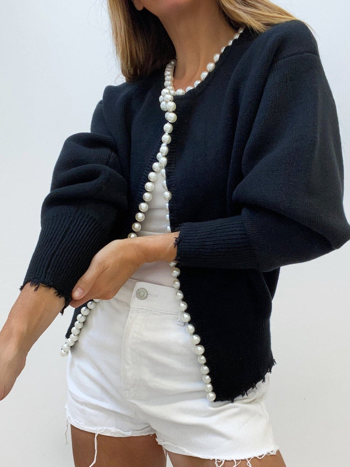 Millen™ - Cardigan with Pearls and Rips