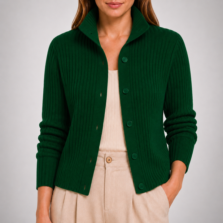 Elise High Collar Knit Cardigan