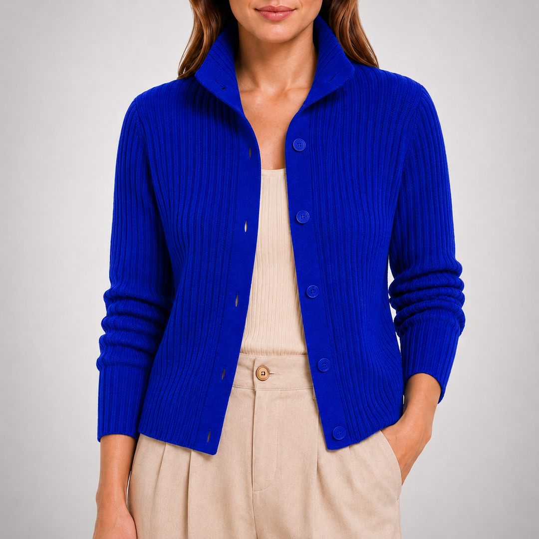 Elise High Collar Knit Cardigan