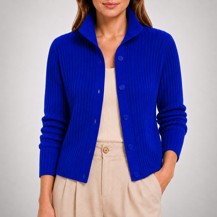 Elise High Collar Knit Cardigan