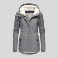 Ladies Long Waterproof Winter Coat – With Hood, Warm Lining, Casual for Cold Weather