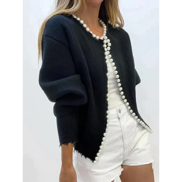 Millen™ - Cardigan with Pearls and Rips