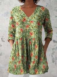 Sarah | Long Blouse with V-Neck