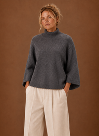 Chunky Knit Sweater for Women - Mock Neck Oversized | Areleon