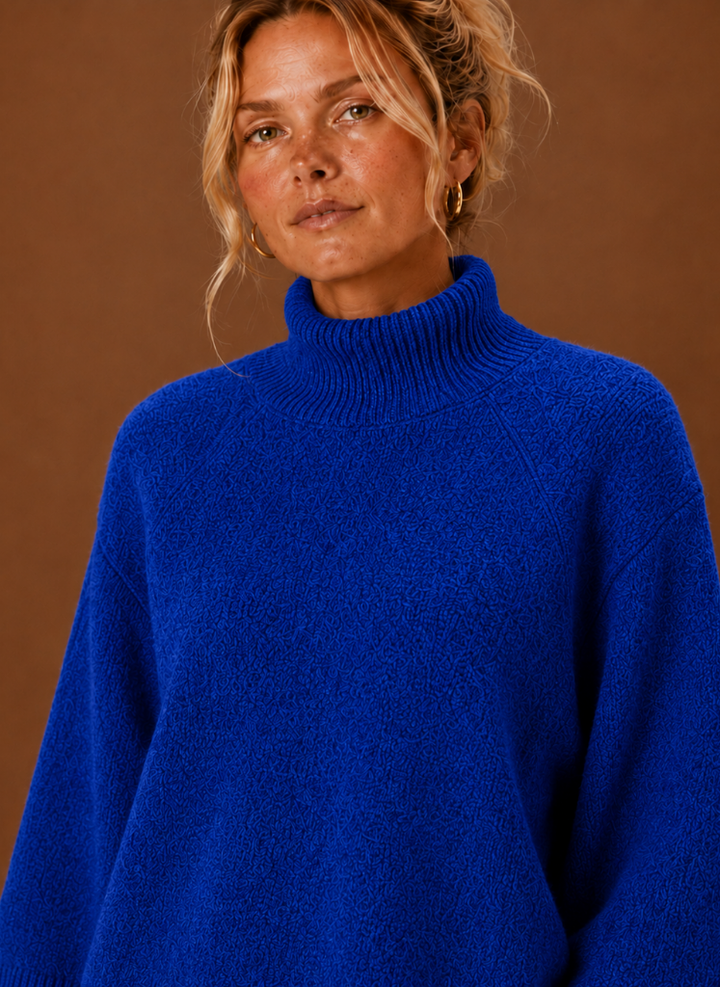 Chunky Knit Sweater for Women - Mock Neck Oversized | Areleon