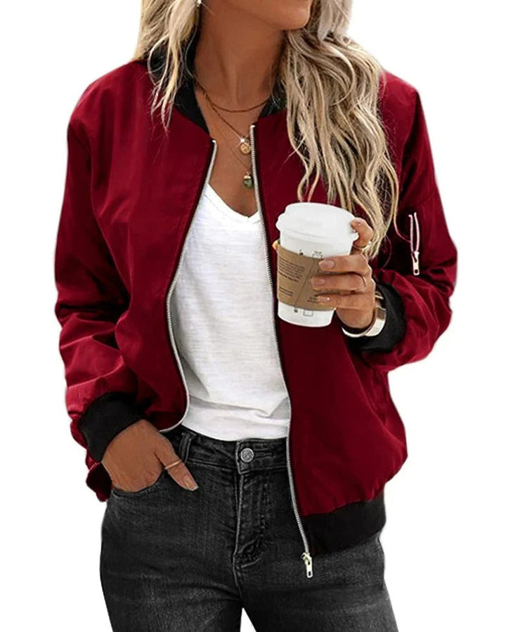 Chiara Bellini | Classic Zip Bomber Jacket For Women