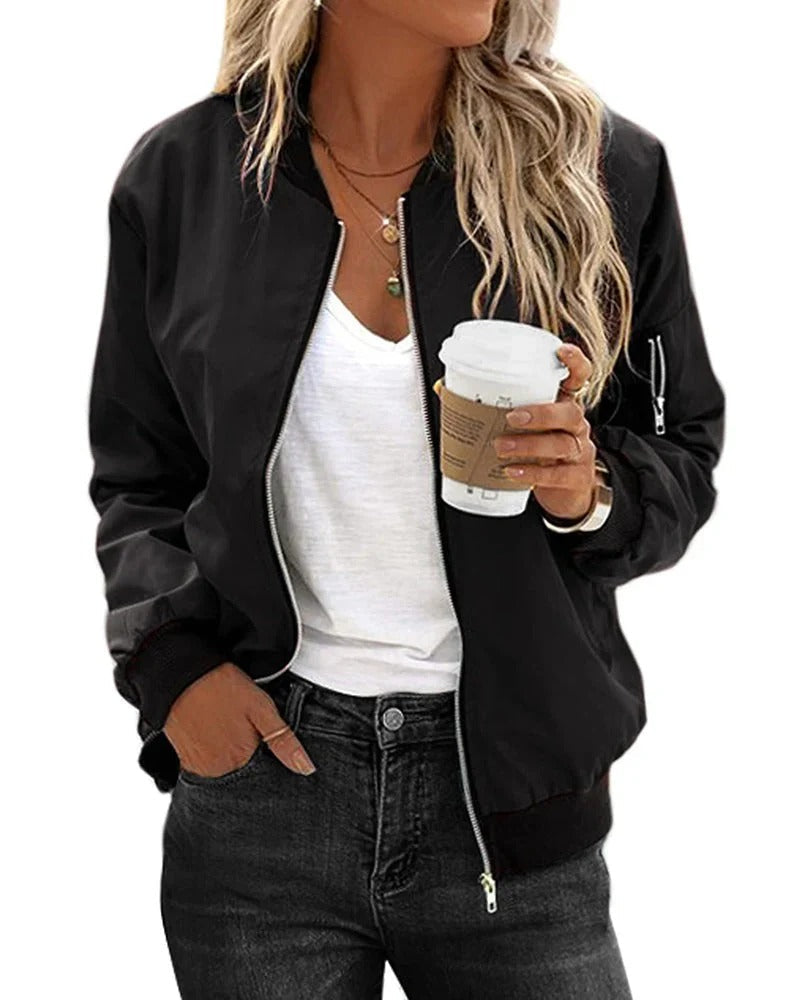 Chiara Bellini | Classic Zip Bomber Jacket For Women