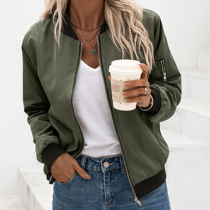 Chiara Bellini | Classic Zip Bomber Jacket For Women