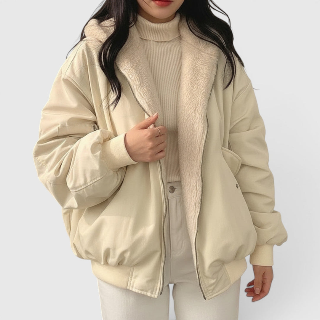 Amelia | Women's Casual Bomber Jacket Cozy Lightweight Everyday Jacket