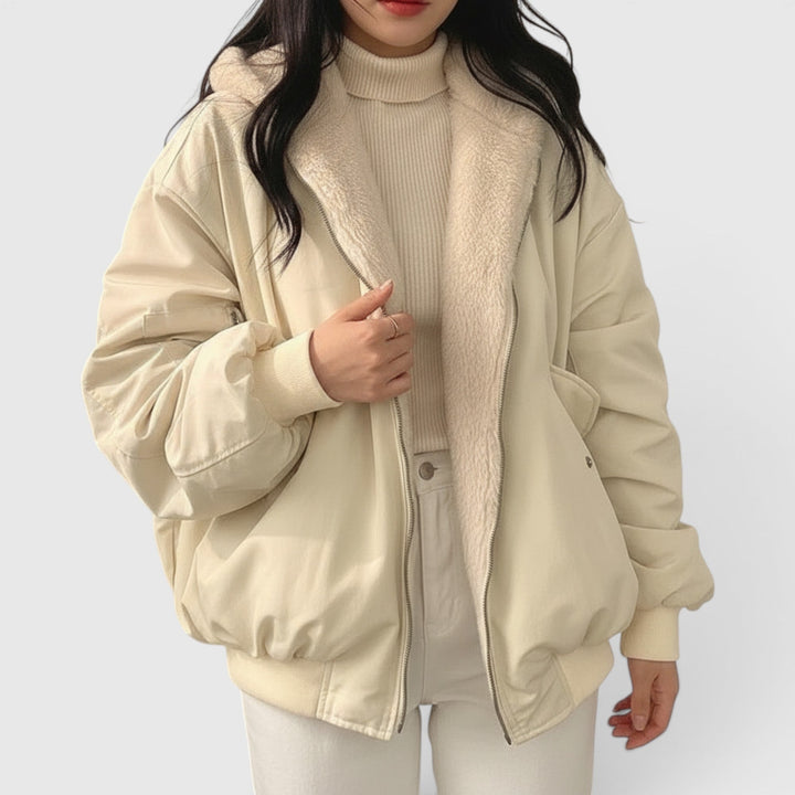 Amelia | Women's Casual Bomber Jacket Cozy Lightweight Everyday Jacket