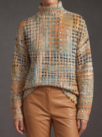 Iris | Artful Print Turtleneck
