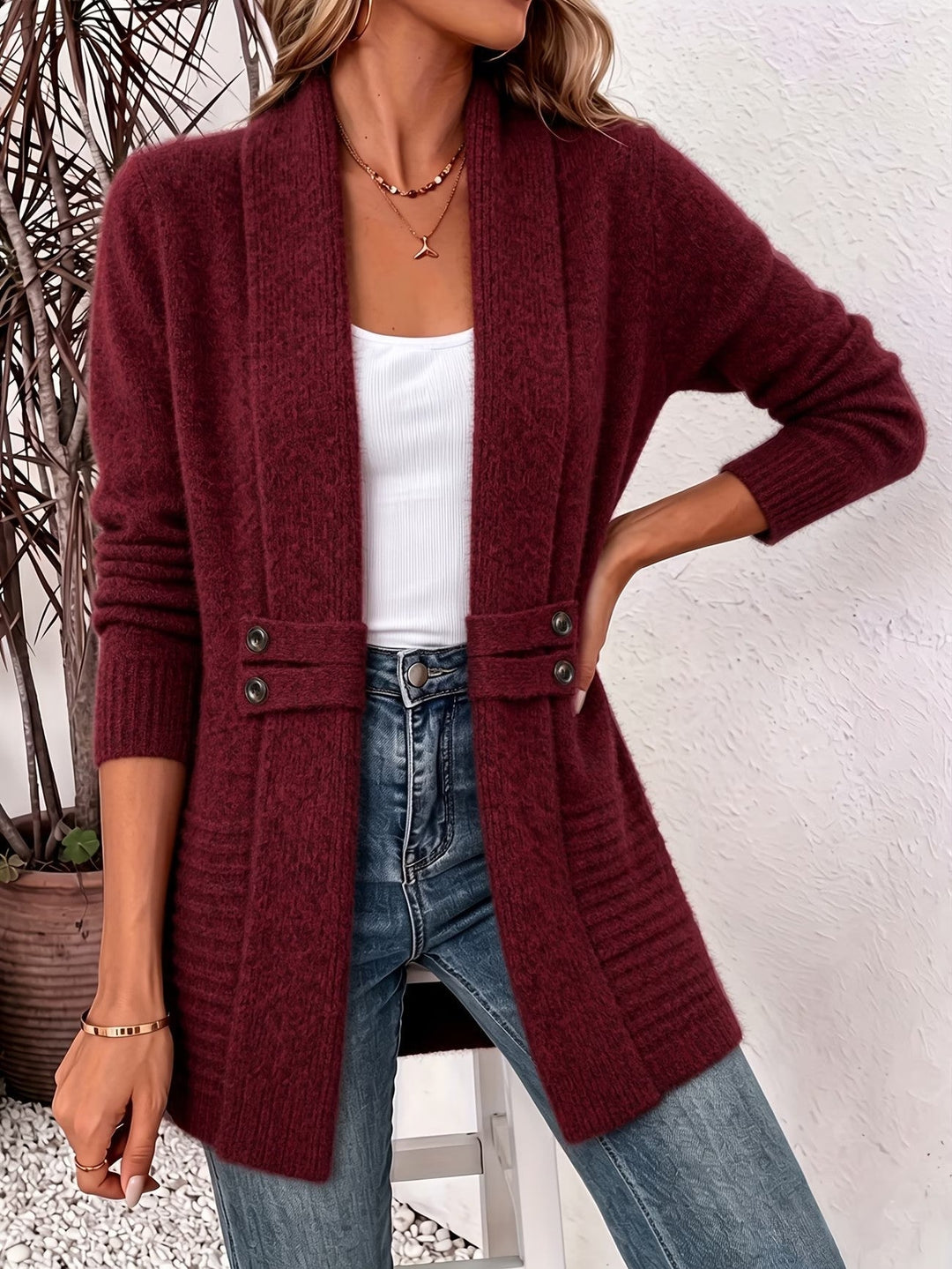 Deanna | Ribbed Open-Front Cardigan