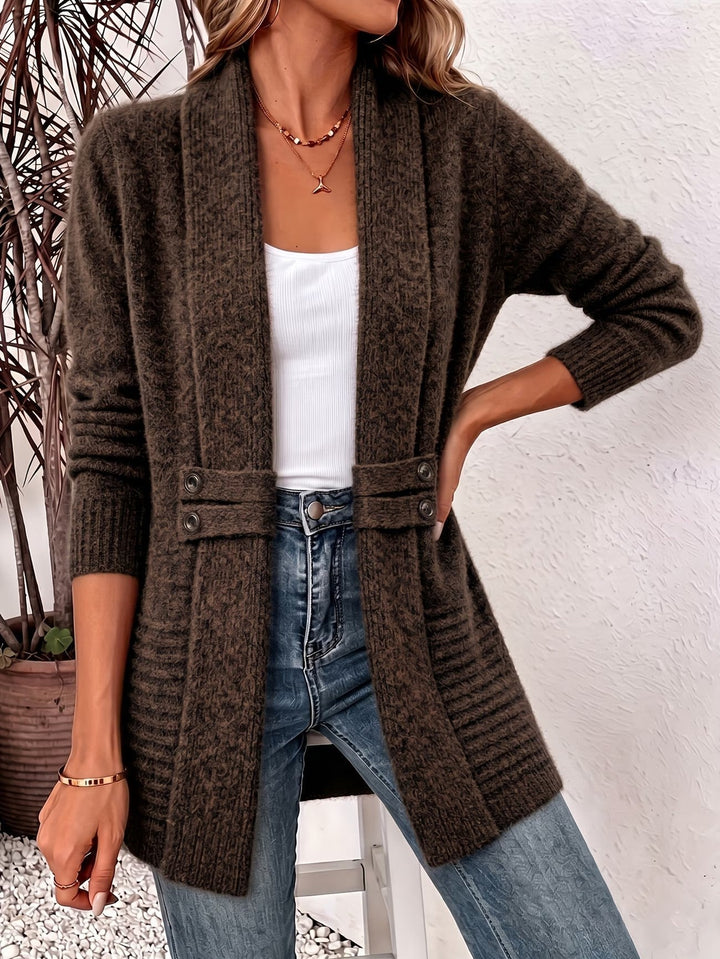 Cynthia | Cozy Ribbed Button-Tab Cardigan