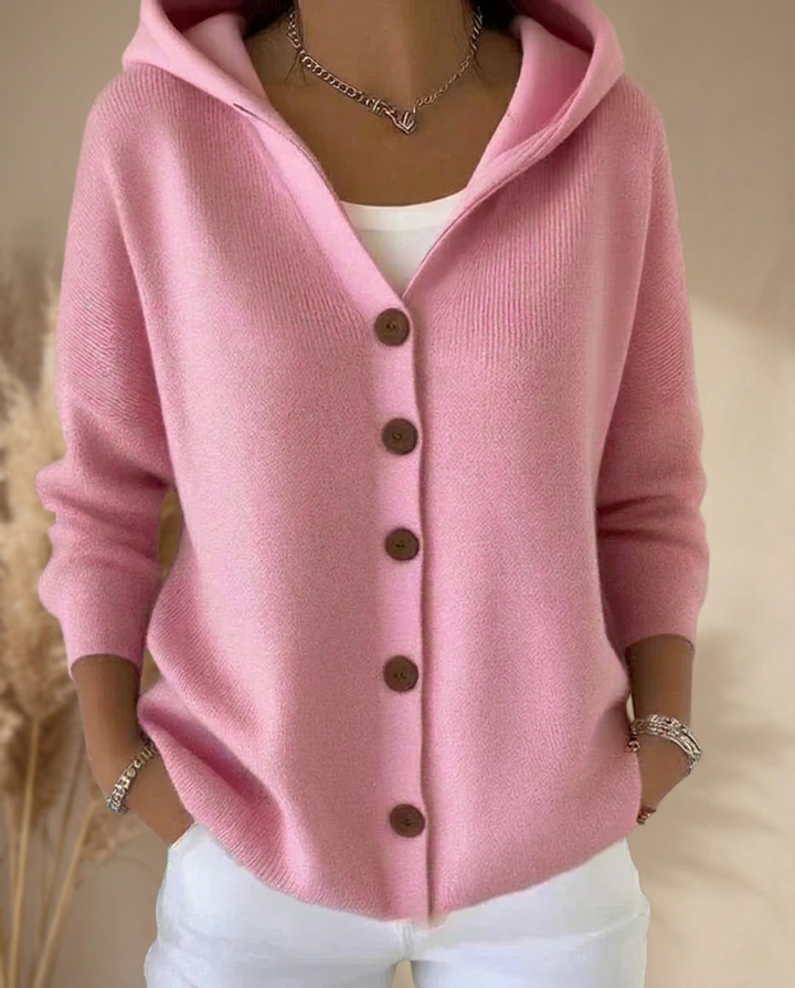 Darienne™ | Hooded Button-Up Knit Cardigan